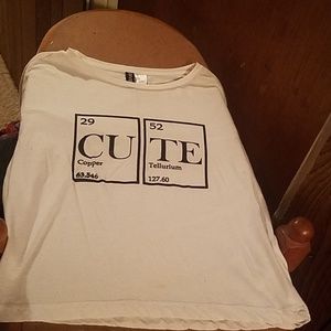 White crop top "CUTE"